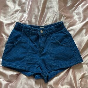 Blue Corduroy Women's Shorts